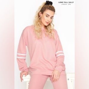LTS Pink Varsity Stripe Co-ord Sweatshirt size 4